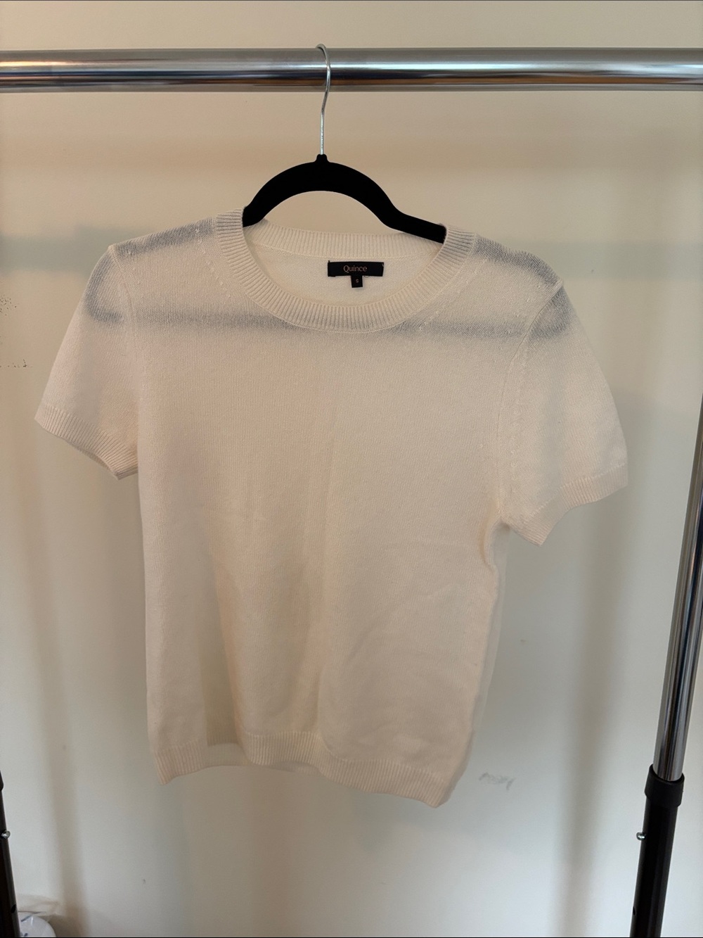 NWOT Quince Cashmere Crew Sweater Tee White Ivory